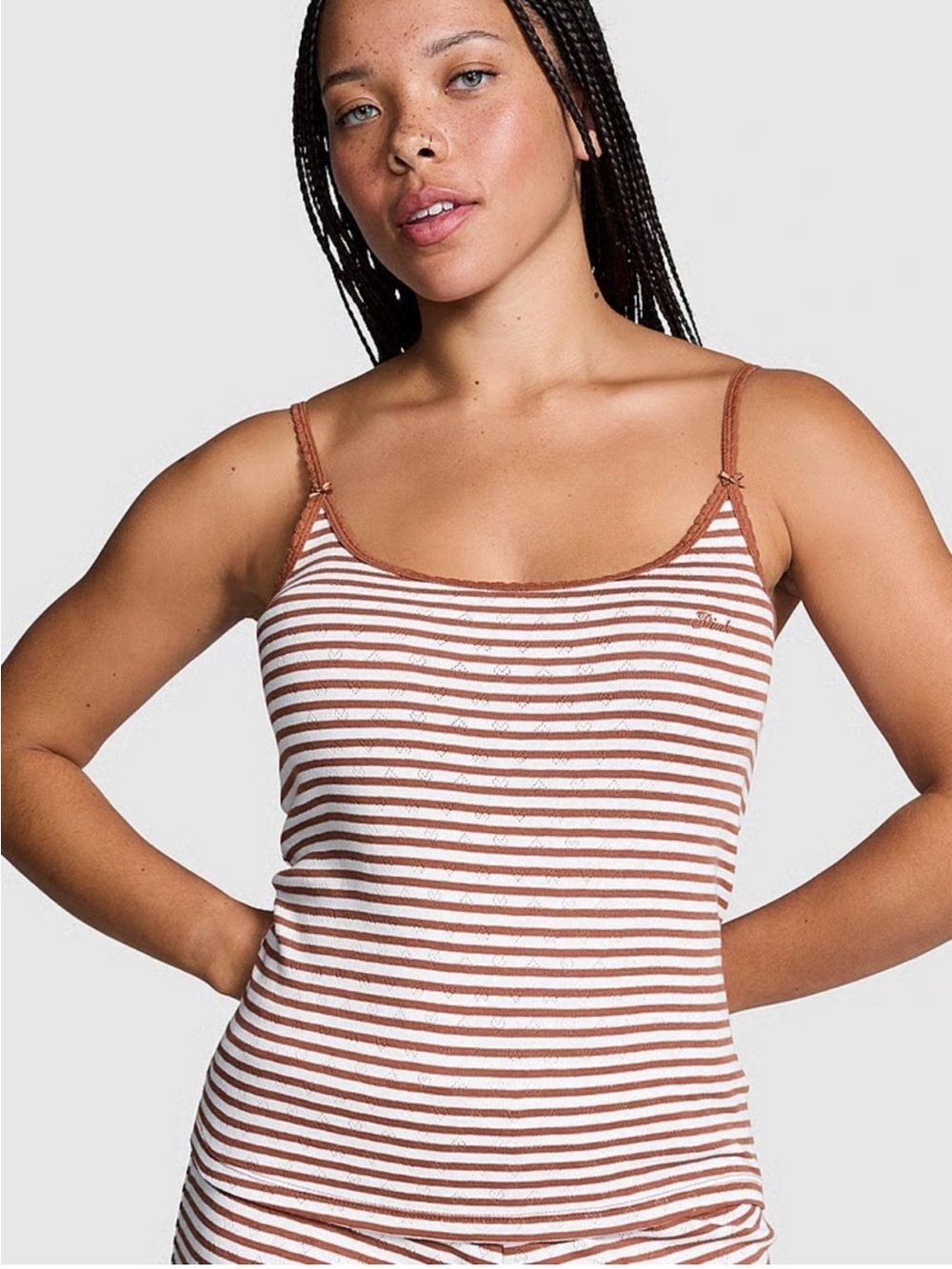 Victoria's Secret Brown and White Striped Camisole